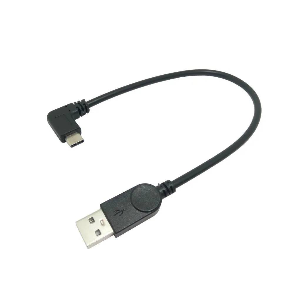 Tipo-c macho 90 grados en ángulo izquierdo a usb macho en ángulo izquierdo cable corto sincronización carga de datos para oneplus 3 - imagen 3