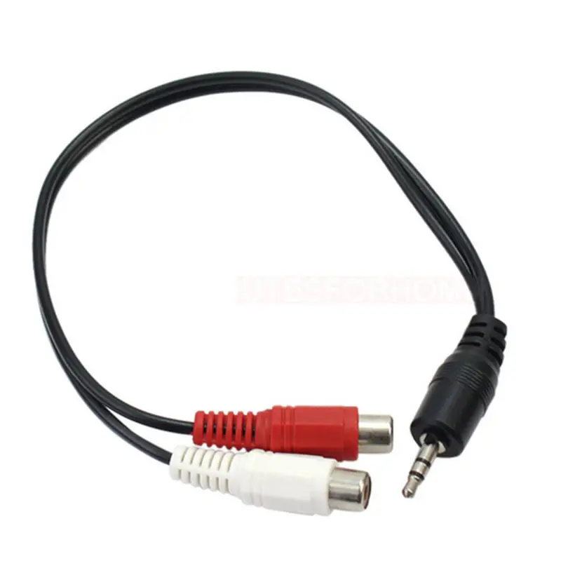 Lote de 5 unidades/lote de 3,5mm AUX, salida de Audio estéreo Macho para 2 RCA, divisor, Adaptador, Chumbo Novo, 30 cm/1 pie - imagen 3