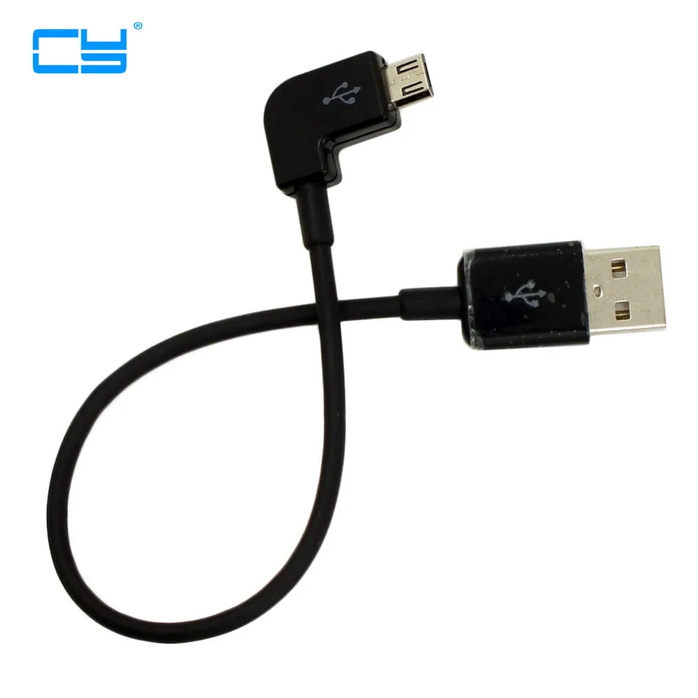 Adaptador Micro USB macho de ángulo recto, Cable de carga de sincronización de datos, 90 grados, Tpye, macho A 5 pines, 0,1 m, 1m