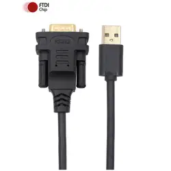 FTDI Adaptador USB a RS232 DB9 Macho Negro