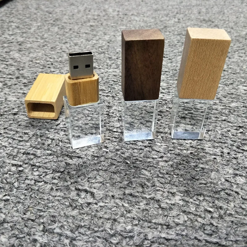 Unidad Flash USB 2,0 de madera de cristal con logotipo personalizado, Pen Drive de 2GB, 4GB, 8GB, 16GB, 32GB, 64GB y 128GB, nuevo - imagen 3
