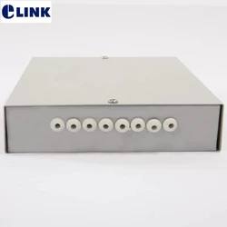 Caja Fibra Óptica FTTH 8 núcleos – Acero laminado beige
