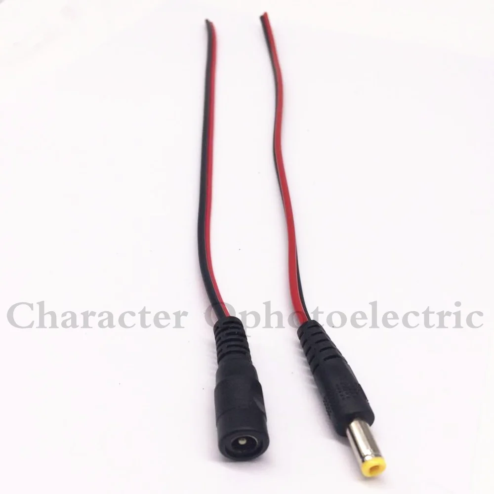 5 pares 10 unids/lote 12V DC Power Pigtail macho + hembra 5,5*2,1mm Cable de enchufe para CCTV - imagen 4