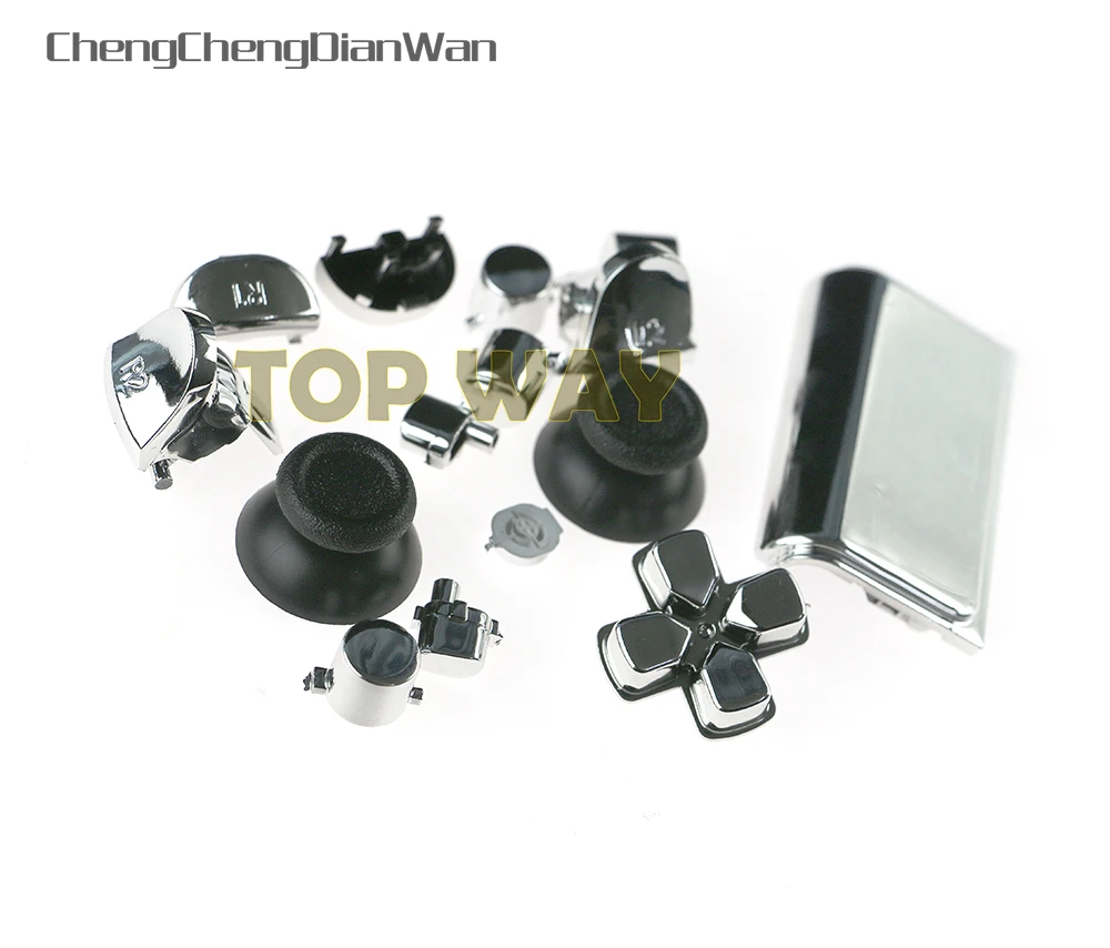 16 juegos para PS4 JDM040 JDS040 Chrome L1 R1 L2 R2 Dpad botón de panel táctil tapa de seta juego completo de botones para PS4 Pro JDS 040 4,0