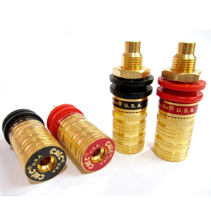 Audio Hifi, 4 Uds., amplificador de altavoz OFC chapado en oro, Terminal de poste de encuadernación, conector de salida de enchufe Banana - imagen 2