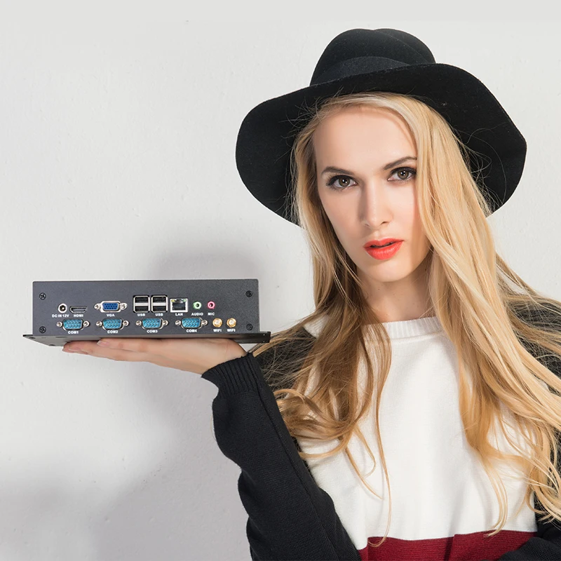 BEBEPC Mini computadora industrial sin ventilador 4 COM Intel Core i5-3317U Windows XP/10 Mini PC 4 * RS232 WiFi 8 * USB Ubuntu Linux PC - imagen 3