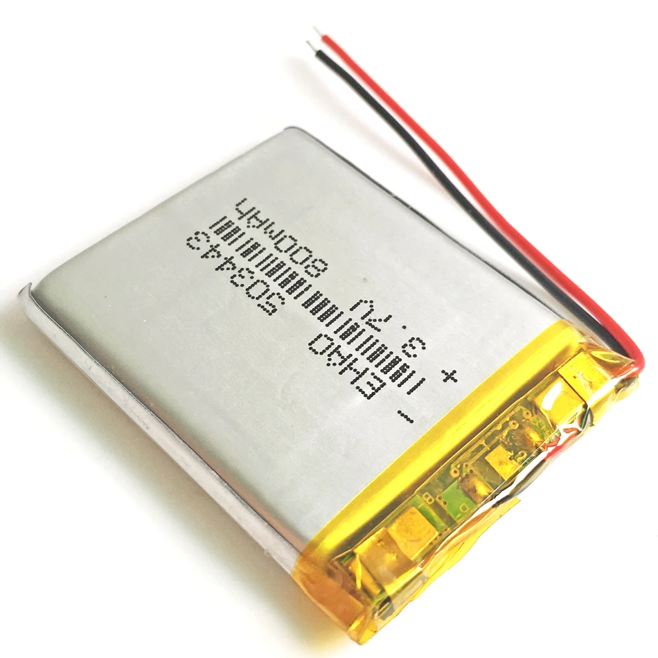 Batería recargable de polímero de litio Lipo, 3,7 V, 800mAh, 503443 para Mp3, GPS, PSP, masajeador, luz Led, cuentacuentos, grabadora, reloj - imagen 4