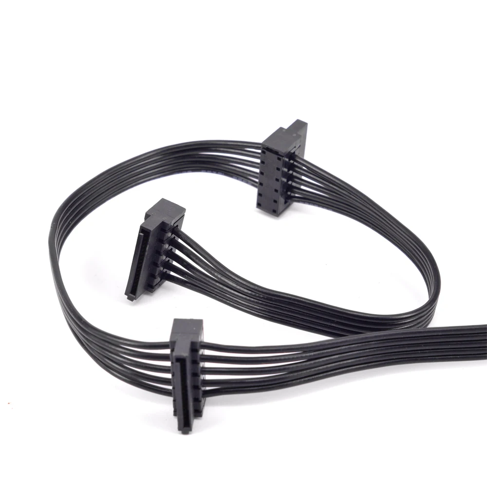 Para Cooler Master MasterWatt Maker 1200 MIJ fuente de alimentación Modular cable Sata 5 pines 1 a 3 SATA 15 pines hembra PSU Cable de alimentación
