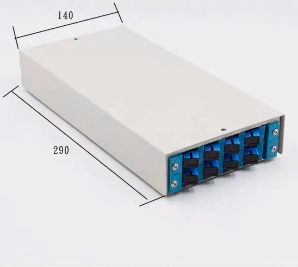 Caja de terminación de fibra 8 núcleos SC montaje en bastidor panel de conexión de fibra óptica totalmente instalado con coletas y adaptador 8 puertos ELINK 1 pieza - imagen 5