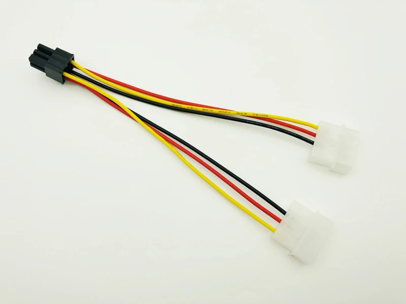 5 unids/lote Dual 4 pines a 6 pines Molex PCI-E tarjeta gráfica externa adaptador convertidor de Cable de alimentación de alta calidad para minería BTC - imagen 3