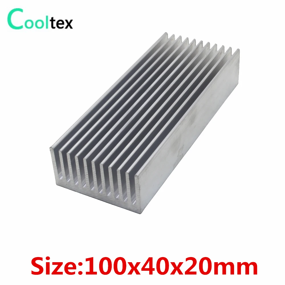 Disipador de calor de aluminio para Chip electrónico, disipador de calor de 100x40x20mm, amplificador de potencia LED IC, Enfriador de radiador