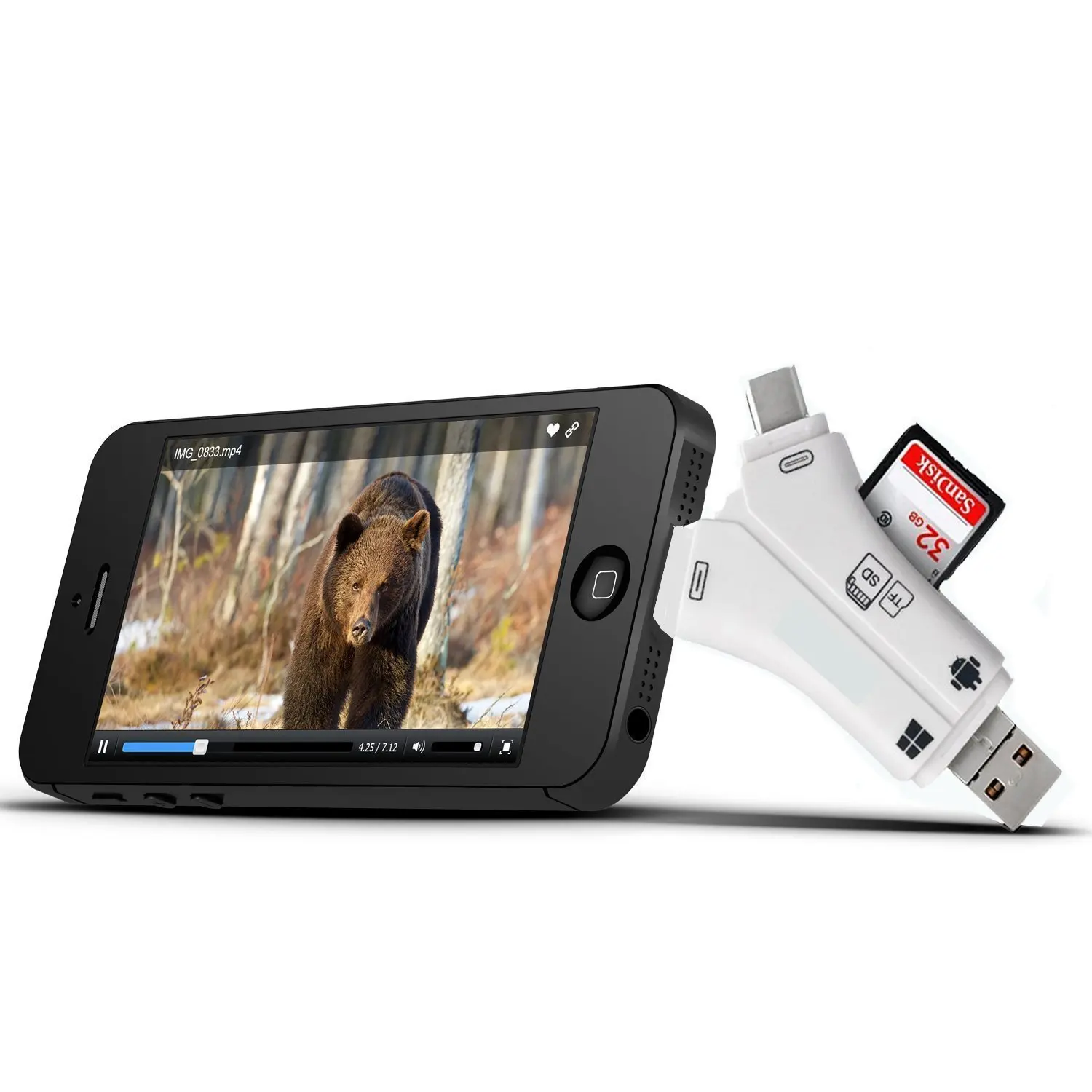 Lector SD/MicroSD USB-C para iPad, Mac y Android - Tarjetas y videos - imagen 2