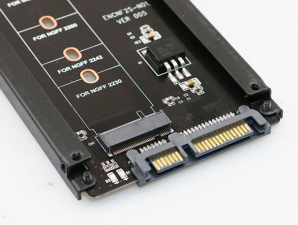 Caja de Metal B + M Key M.2 NGFF SSD a 2,5 SATA 6 Gb/s tarjeta adaptadora con enchufe de caja adaptador M2 NGFF con 5 tornillos - imagen 4