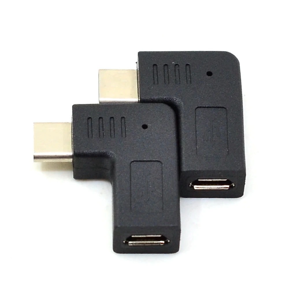 Adaptador hembra tipo C macho a Micro USB 2,0 en ángulo recto de 90 grados, conector de datos de carga de codo para dispositivos USB - imagen 5