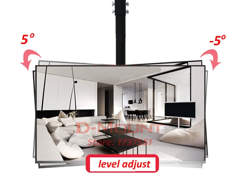Soporte de pared para tv lcd, accesorio de montaje en techo de acero DLC-904MHL, 600X400 46 "65" 15, inclinación hacia arriba y hacia abajo, giratorio, 1500mm-2000mm - imagen 4