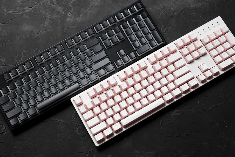 Pudding pbt double shot keycap oem luz trasera para teclados mecánicos leche blanco rosa negro gh60 poker 87 tkl 104 108 ansi iso - imagen 3