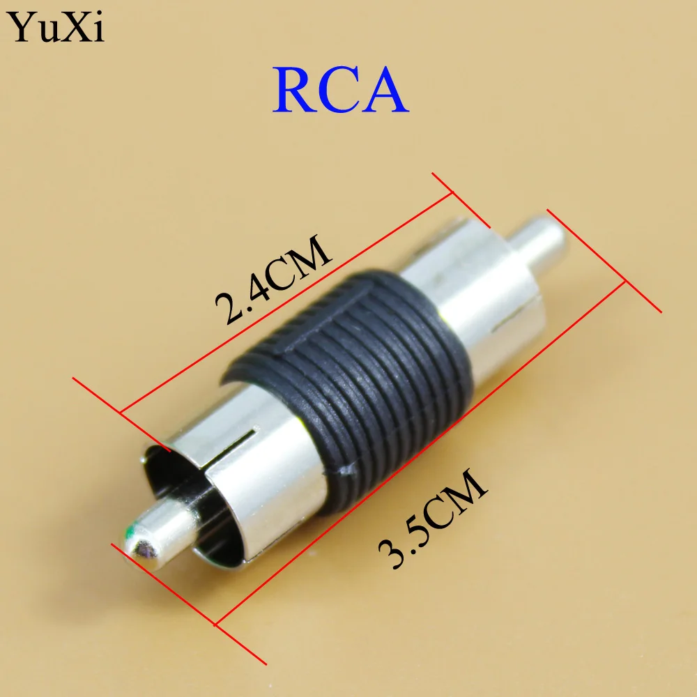 YuXi-adaptador macho a macho RCA, cabezal de extensión de Audio para conector AV, conector Lotus de doble paso