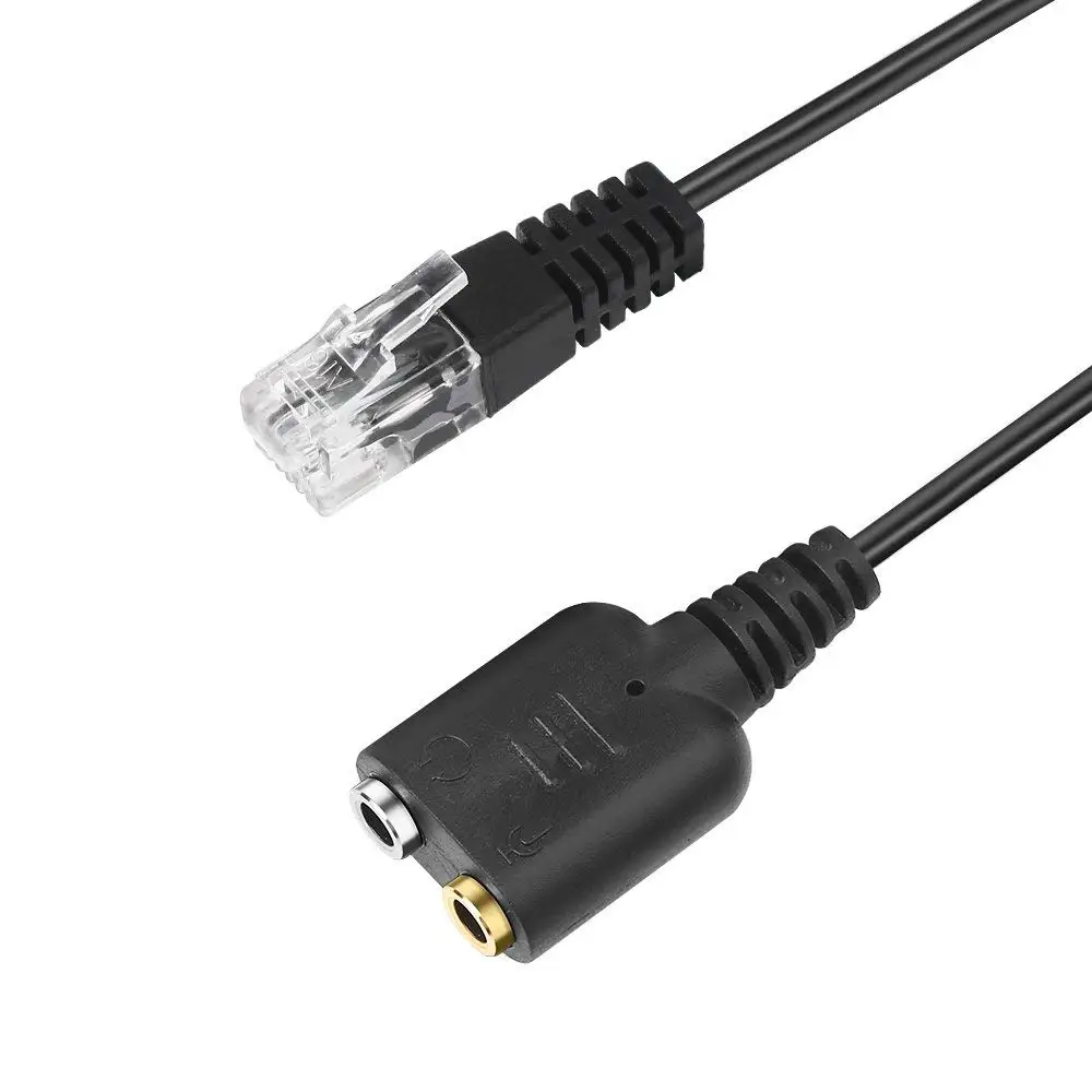 Cable adaptador de Audio RJ9 de 25cm, conector macho a hembra Dual de 3,5mm, para PC, ordenador, auriculares, teléfono, 1 unidad - imagen 3