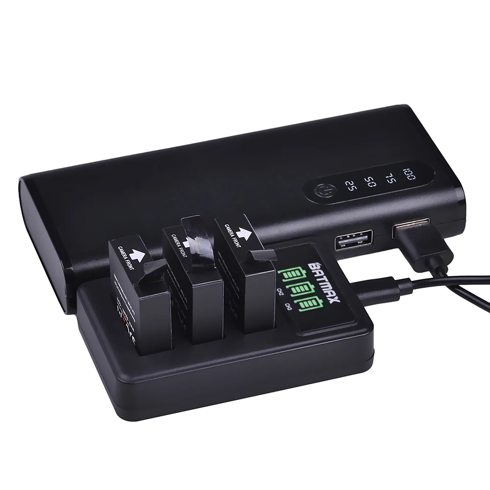 Batmax-batería Original SJCAM SJ7 Star, Cargador USB LED de 3 ranuras para SJCAM SJ7 Star, accesorios para Cámara de Acción deportiva, 3 uds. - imagen 5