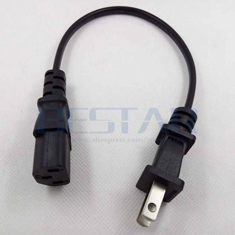 NEMA 1-15P JP US enchufe a IEC 320 C13 3 clavijas Cable de alimentación portátil corto de 20cm 10A para impresora de monitor de ordenador olla arrocera - imagen 4