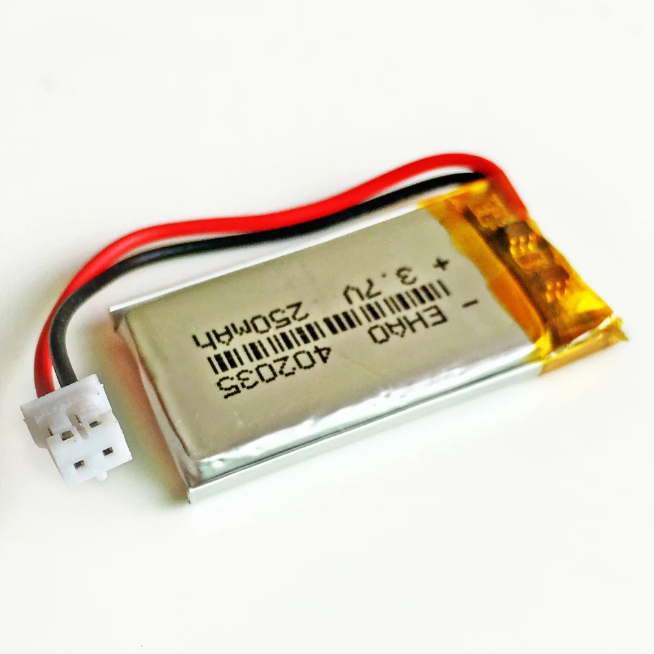 Batería recargable LiPo de 10 piezas, 3,7 V, 250mAh + JST PH 2,0mm, enchufe de 2 pines 402035 para navegador portátil Mp3, GPS, Bluetooth, reloj - imagen 5