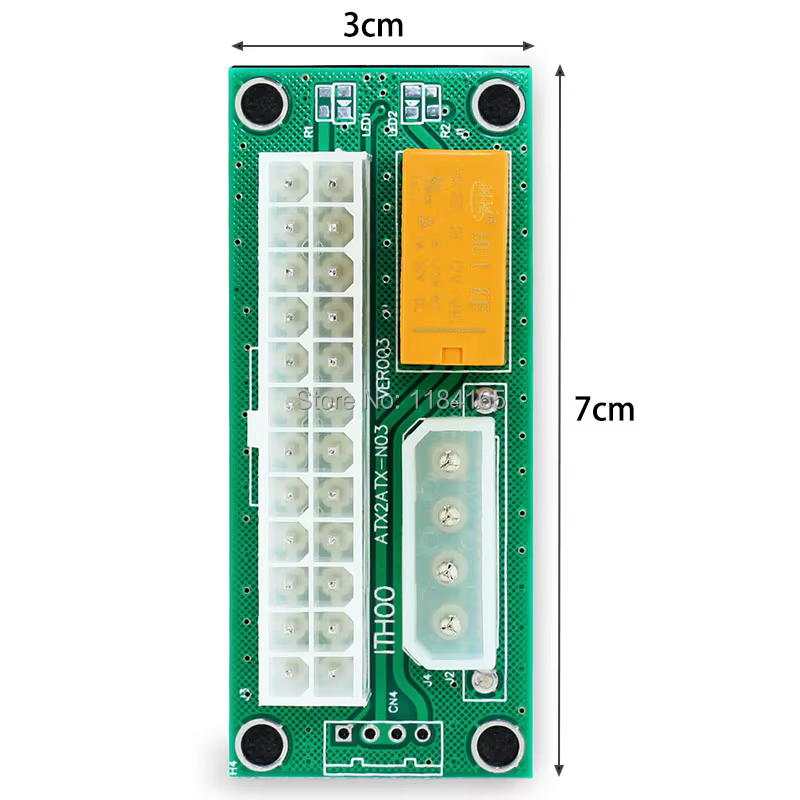 Extensor ATX 24 Pines Dual PSU – Sincronizador Arranque Minería Bitcoin - imagen 4