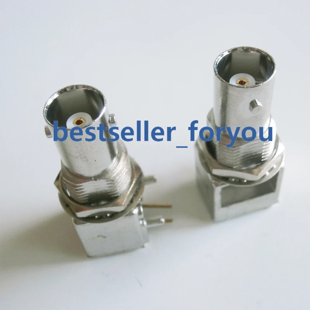 Conector BNC Hembra Q9 Montaje PCB Ángulo Recto RF - imagen 4