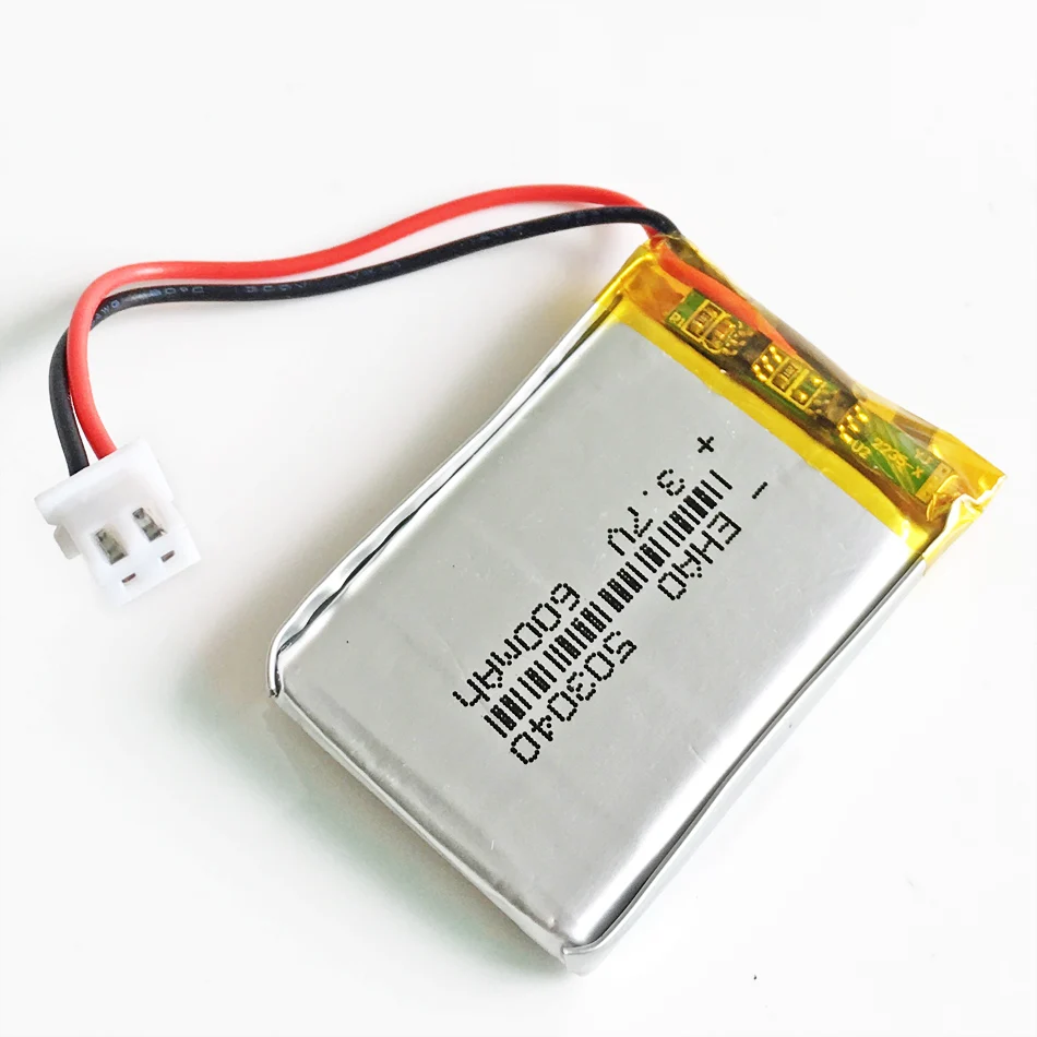 10 piezas 503040   Batería recargable Lipo de 3,7 V y 600mAh + conector JST XHR de 2,54mm de 2 pines para cámara Mp3 DVD GPS grabadora Bluetooth - imagen 3