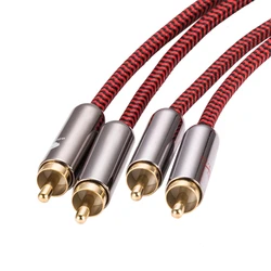 Cable RCA Audio Dual Macho – Blindado para Altavoz y Subwoofer