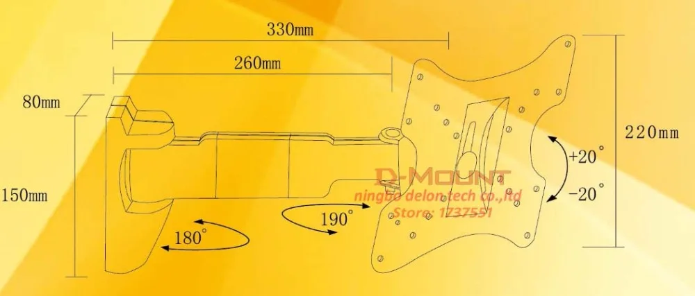 Soporte de pared para tv led, brazos articulados de 10 ", 26", 37", soporte ajustable para montaje en vesa, 30kg, montaje en pared para tv - imagen 2