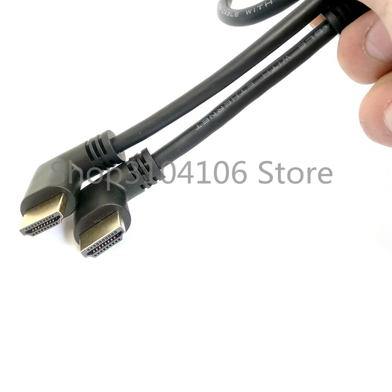 Compatible con HD 2,0 4K 3D Dual 90 grados en ángulo izquierdo HDTV macho a ángulo recto HD macho Cable HDTV para DVD PS3 PC - imagen 5