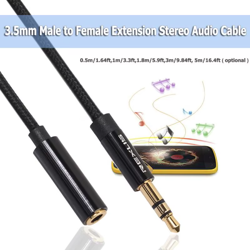 Extensor Jack 3,5mm REXUS – Macho a Hembra Audio Estéreo - imagen 4