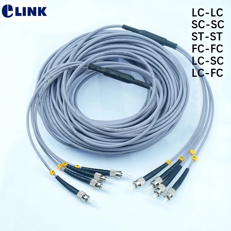 Cable de conexión de fibra blindado OM2 4 núcleos 1-50m SC LC FC ST UPC APC 4C multimodo 4 fibras cable de puente óptico ELINK ftth 20M30m - imagen 3