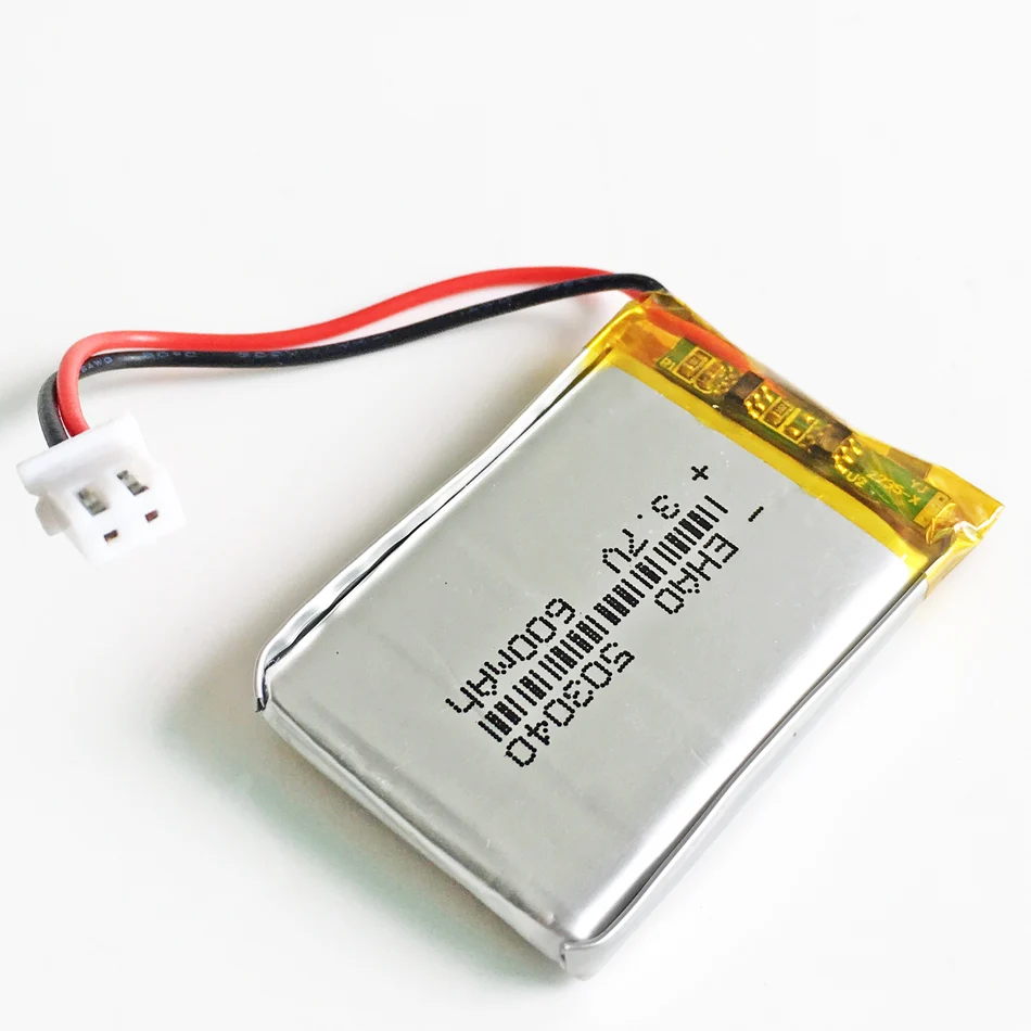 10 piezas 503040   Batería recargable Lipo de 3,7 V y 600mAh + conector JST XHR de 2,54mm de 2 pines para cámara Mp3 DVD GPS grabadora Bluetooth - imagen 5