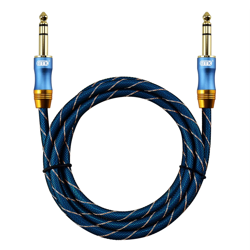 Cable de Audio estéreo equilibrado EMK, 6,35mm, 1/4 ", TRS a 6,35mm, 1/4", 6,35, 6,3, Jack macho a macho, 5m, 10m, 15m - imagen 2