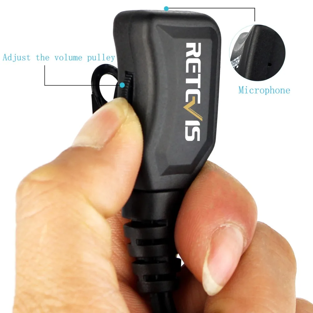 Retevis R-111 auricular de volumen ajustable PTT micrófono auriculares para Motorola GP68 CP88 CT150 P080 PRO1150 para HYT TC-500 Walkie talkie - imagen 5