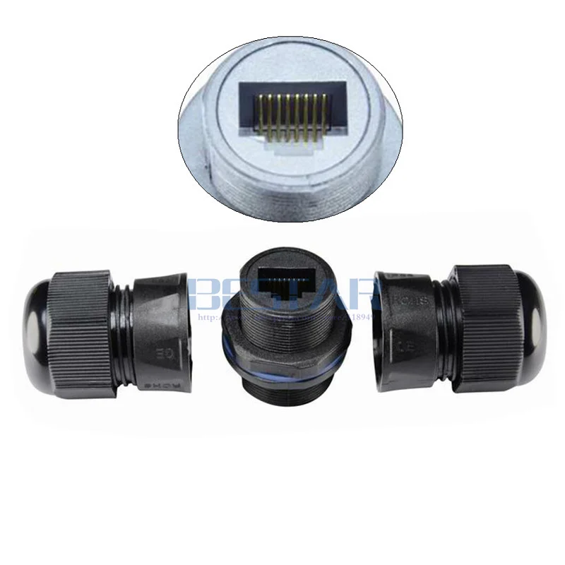 Adaptador impermeable de puente AP para exteriores RJ45 CAT 5E CAT6 de doble cabeza M20 Ethernet RJ 45 cable de red LAN conector de tapa a prueba de polvo - imagen 2