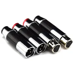 Conector XLR 3 pines Macho/Hembra Fibra Carbono Negro Set 4uds