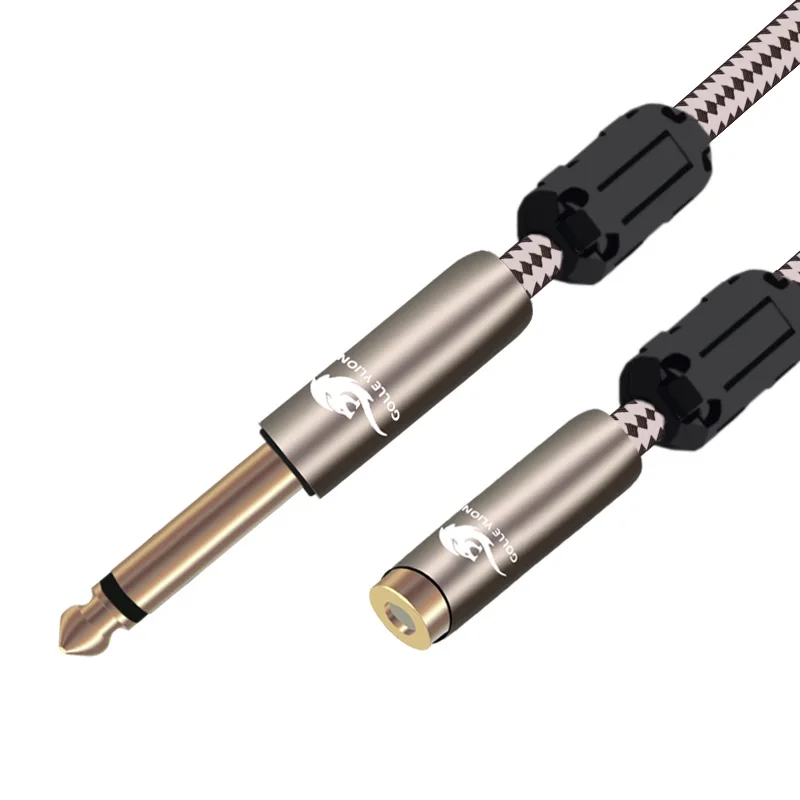 Cable de Audio Hifi MONO 6,35mm 1/4 "TS a RCA Jack hembra, amplificador, Cable de guitarra chapado en oro RCA F a 6,3 1M 2M 3M 5M 8M
