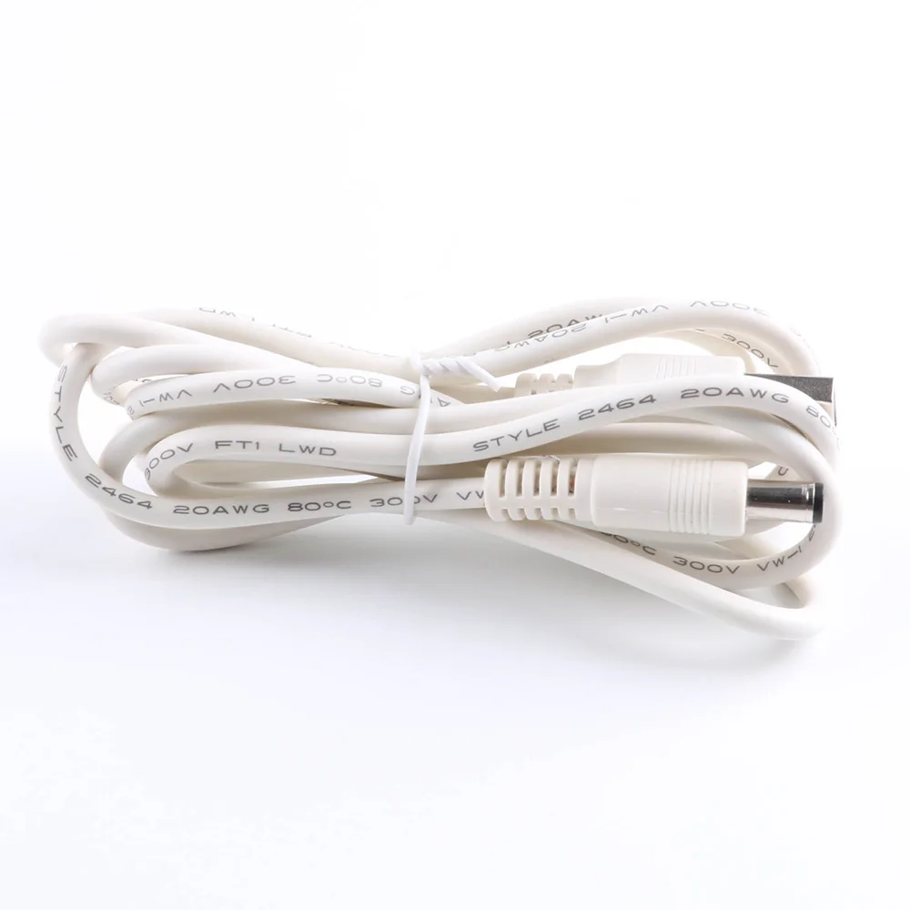 Calibre de cable de 24AWG de alta calidad, cable estándar USB a DC 5,5/2,1mm, 5,5x2,1mm, 5,5mm/2,1mm, conector de alimentación de barril de 5 voltios, 1,0 m - imagen 5