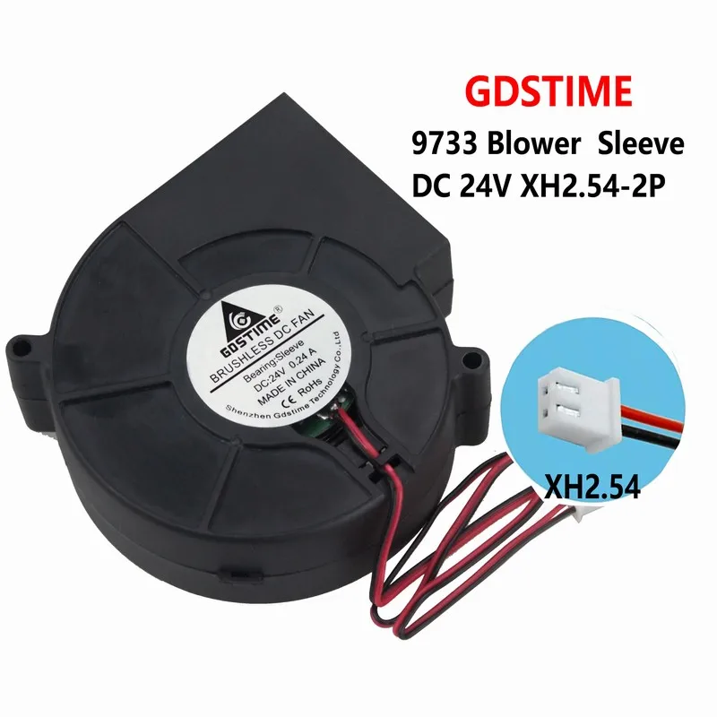 Gdstime-ventilador de refrigeración sin escobillas, máquina de equitación de 24V, 97mm x 33mm, 9733S DC, 2 piezas, 97x33