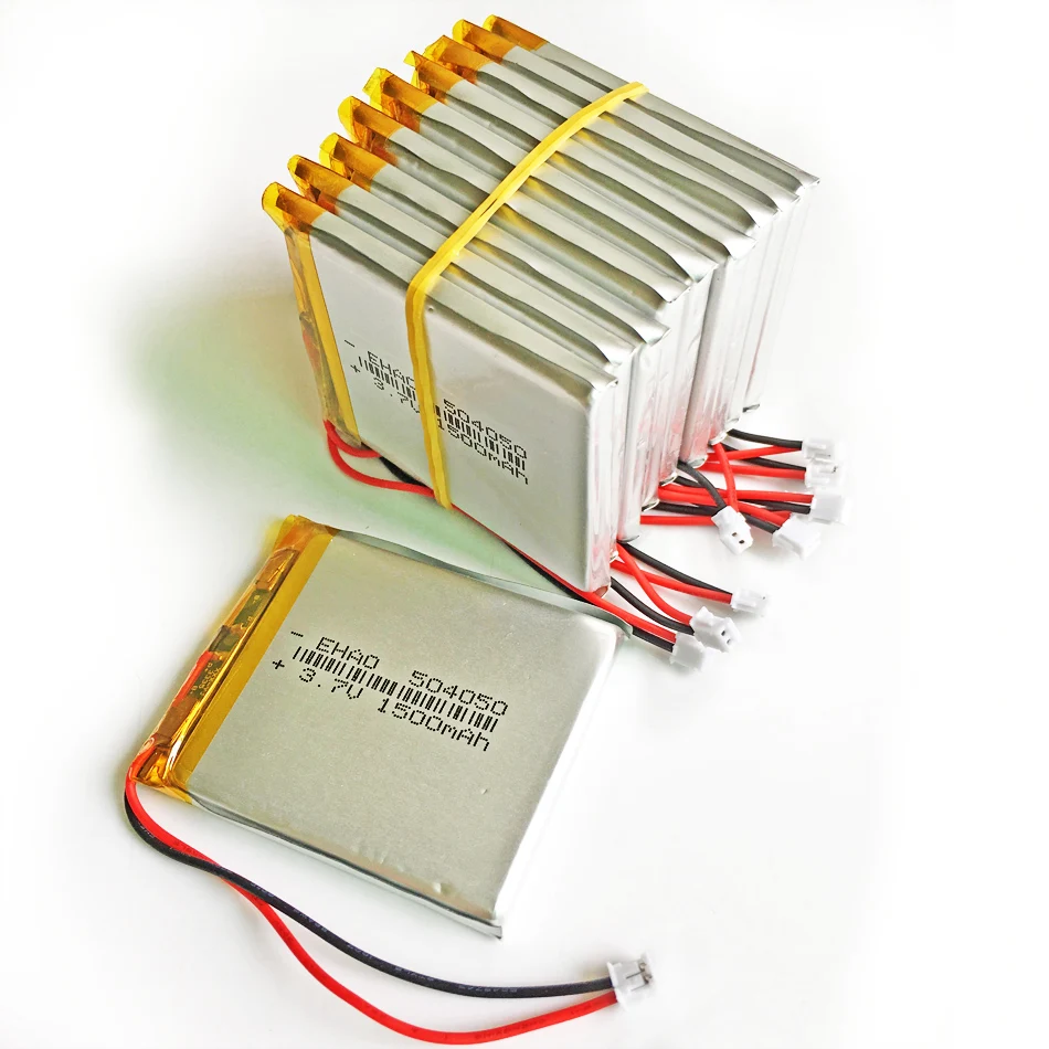Batería LiPo recargable de 3,7 V y 1500mAh, 10 x piezas, 504050 + JST, 1,5mm, enchufe de 2 pines para DVD PAD, cámara de teléfono móvil - imagen 3