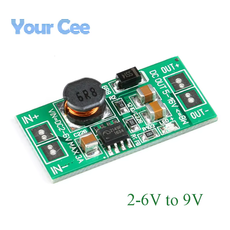 Módulo de fuente de alimentación convertidor de refuerzo de 8W, 5 uds./1 unidad, 5V, 9V, 12V, convertidor elevador, regulador de voltaje de DC-DC, placa PCB ajustable - imagen 3