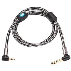 Cable de audio 6.35mm TRS a 3.5mm Jack ángulo recto