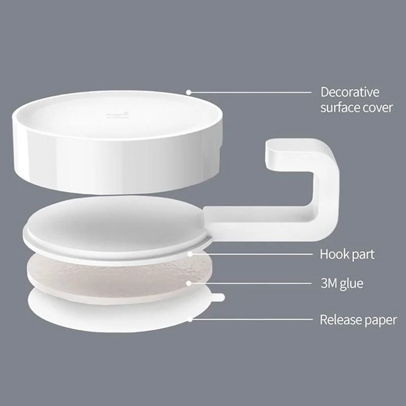 XiaomiYoupin-gancho salvavidas adhesivo inteligente HL para pared, gancho para fregona montado en la pared, soporte de pared para dormitorio, cocina, carga máxima de 3kg, pegamento de 3M - imagen 2
