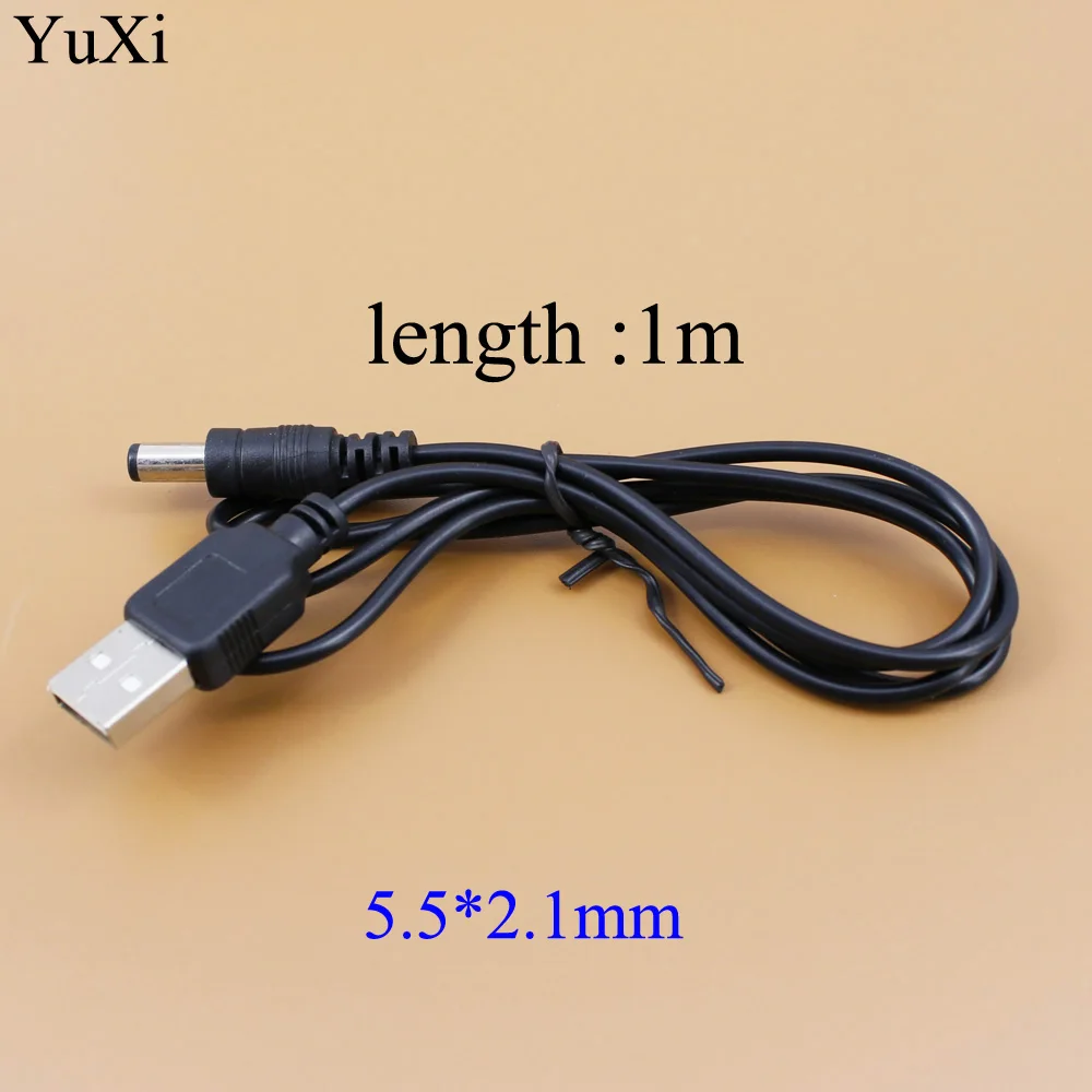 YuXi-enchufe de cargador de corriente USB 2,0 a 5,5x2,1mm, Conector de Cable de 5 voltios CC para adaptador de ordenador portátil, 5,5mm/2,1mm