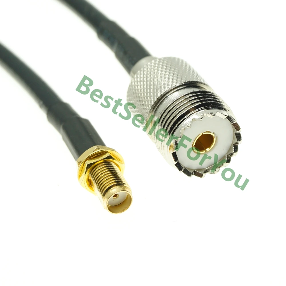 Mampara de tuerca hembra SMA a UHF hembra SO239 SO-239, conector RF, Cable recto Pigtail Jumper RG58
