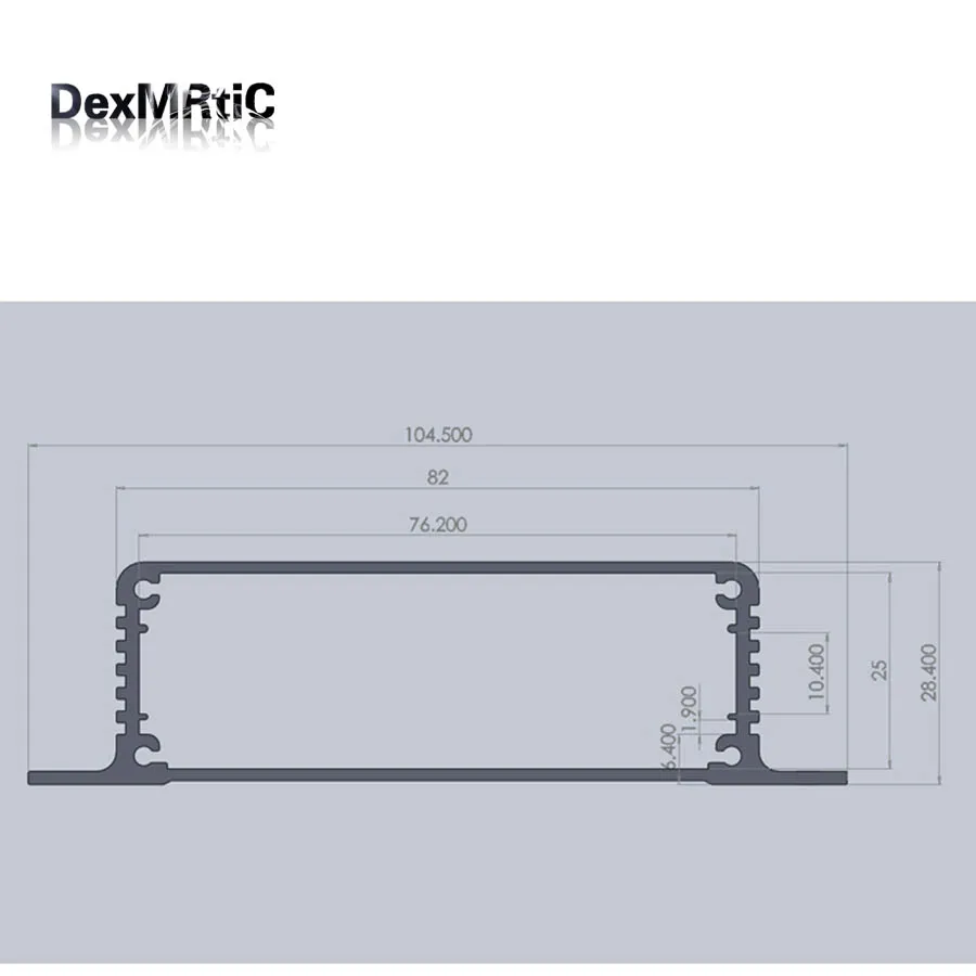 Caja de proyecto de aluminio, carcasa extruida, caja eléctrica, montaje en pared, 104(4,09 ")X28(1,1")X120(4,72")mm, bricolaje, nuevo, venta al por mayor - imagen 3