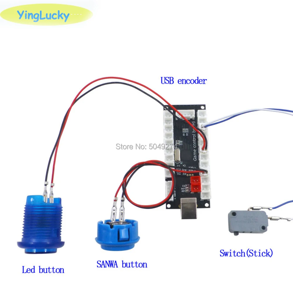 Codificador USB Arcade Zero Delay PC PS3 Switch Raspberry Pi Nintendo a Joystick para controlador Hitbox de botón de 5 pines y 2,8 MM - imagen 5