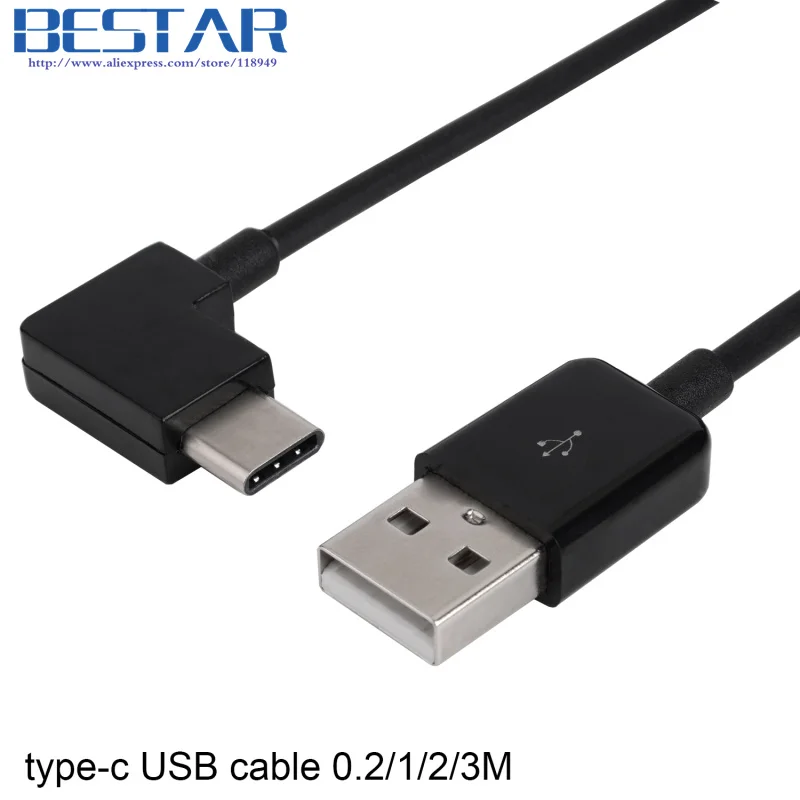 USB-C en ángulo USB 3,1 tipo C Cable cargador de carga de datos en ángulo 0,2 m 1m 2m 3m, Cable USB C tipo C 20cm 3 pies 6 pies 10 pies 1 2 3 metros - imagen 5